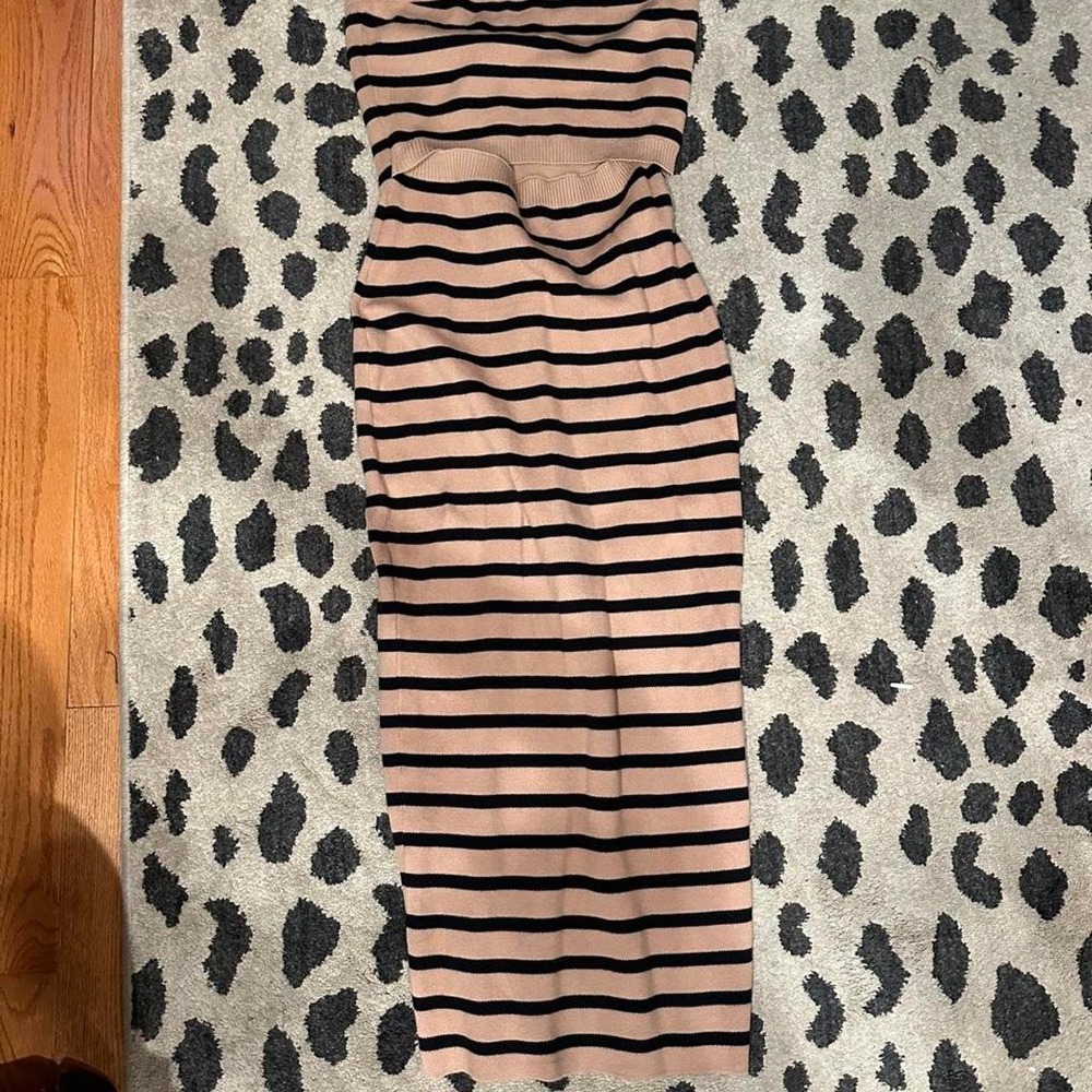 Striped Strapless Dress